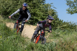 Riders on Marin San Quentin 3 and San Quentin 24" mountain bikes.