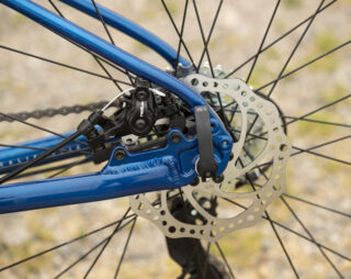 Detail shot of the Bolinas Ridge rear disc brake mount