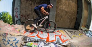 Matt Jones riding dirt jumps on a Marin Alcatraz, UK.