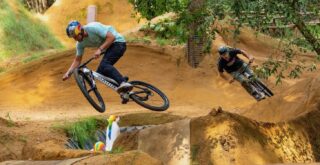 Matt Jones and Leo Sandler, riding dirt jumps on a Marin Alcatraz, UK.