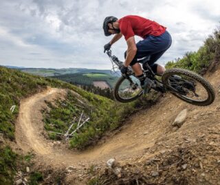 Nikki Whiles riding an Alpine Trail E2, Wales UK.