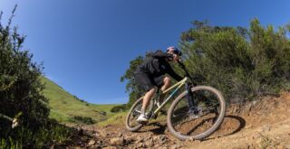 Marin rider Matt Jones, on a Bobcat Trail, Camp Tamarancho, Fairfax, CA.