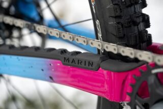 Marin Alpine Trail XR AXS chainstay protection detail.