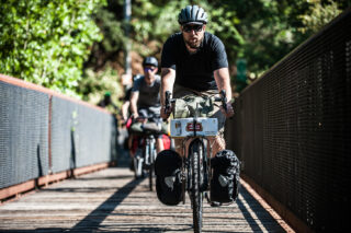 Aaron Abrams riding his bike