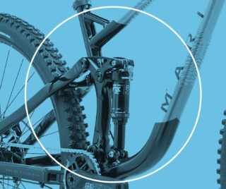 Diagram showing the shock on Marin's MultiTrac suspension system.